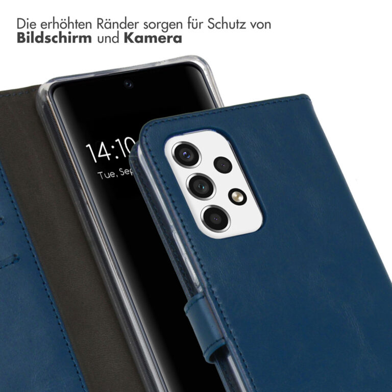 Selencia Echt Lederen Bookcase Samsung Galaxy A53 - Blauw - Afbeelding 8