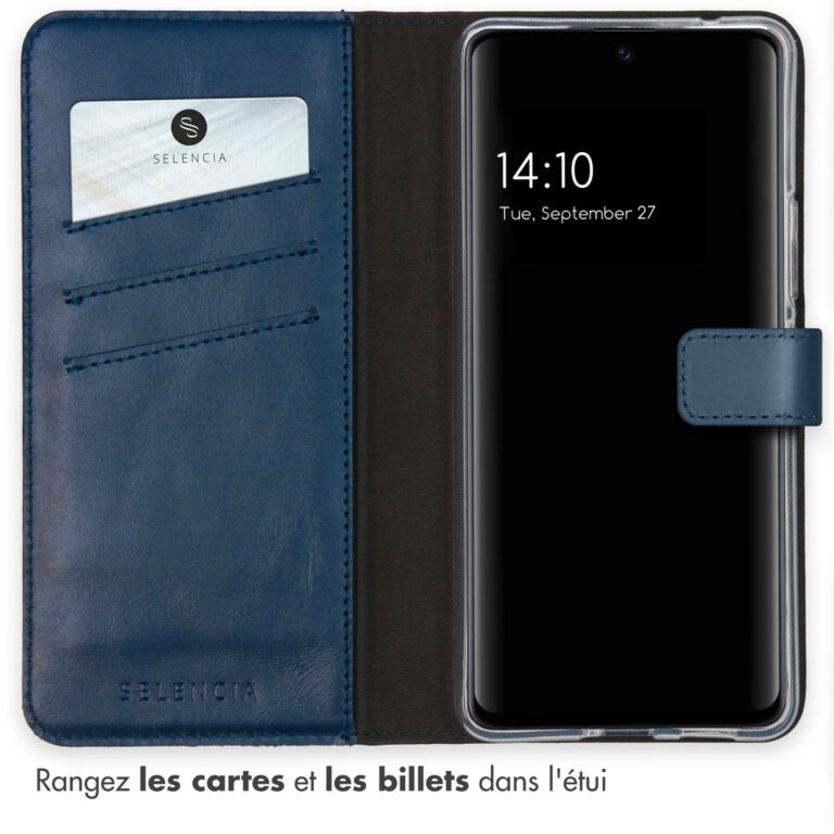 Selencia Echt Lederen Bookcase Samsung Galaxy A53 - Blauw - Afbeelding 6