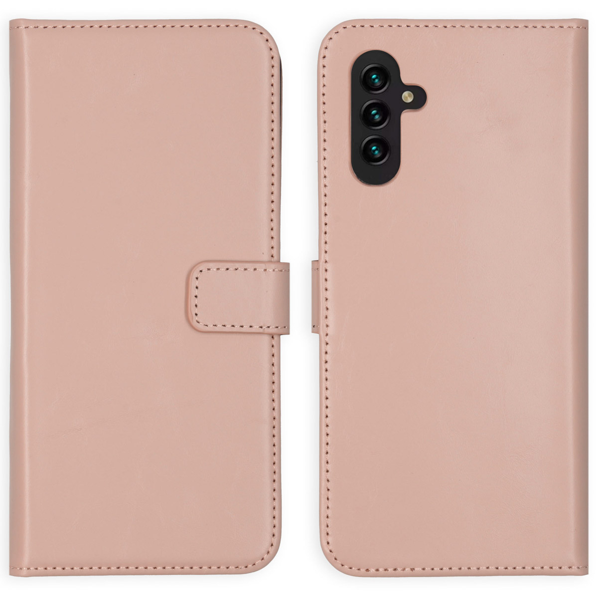 Selencia Echt Leren Bookcase Samsung Galaxy A13 (5G) / A04s – Dusty Pink