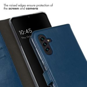 Selencia Echt Leren Bookcase Samsung Galaxy A13 (5G) / A04s - Blauw
