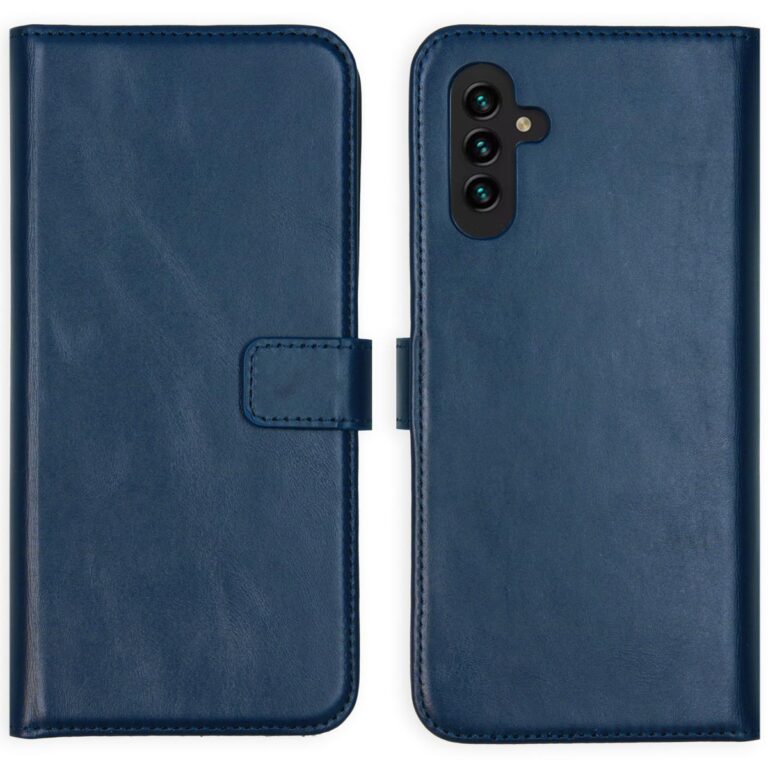 Selencia Echt Leren Bookcase Samsung Galaxy A13 (5G) / A04s - Blauw