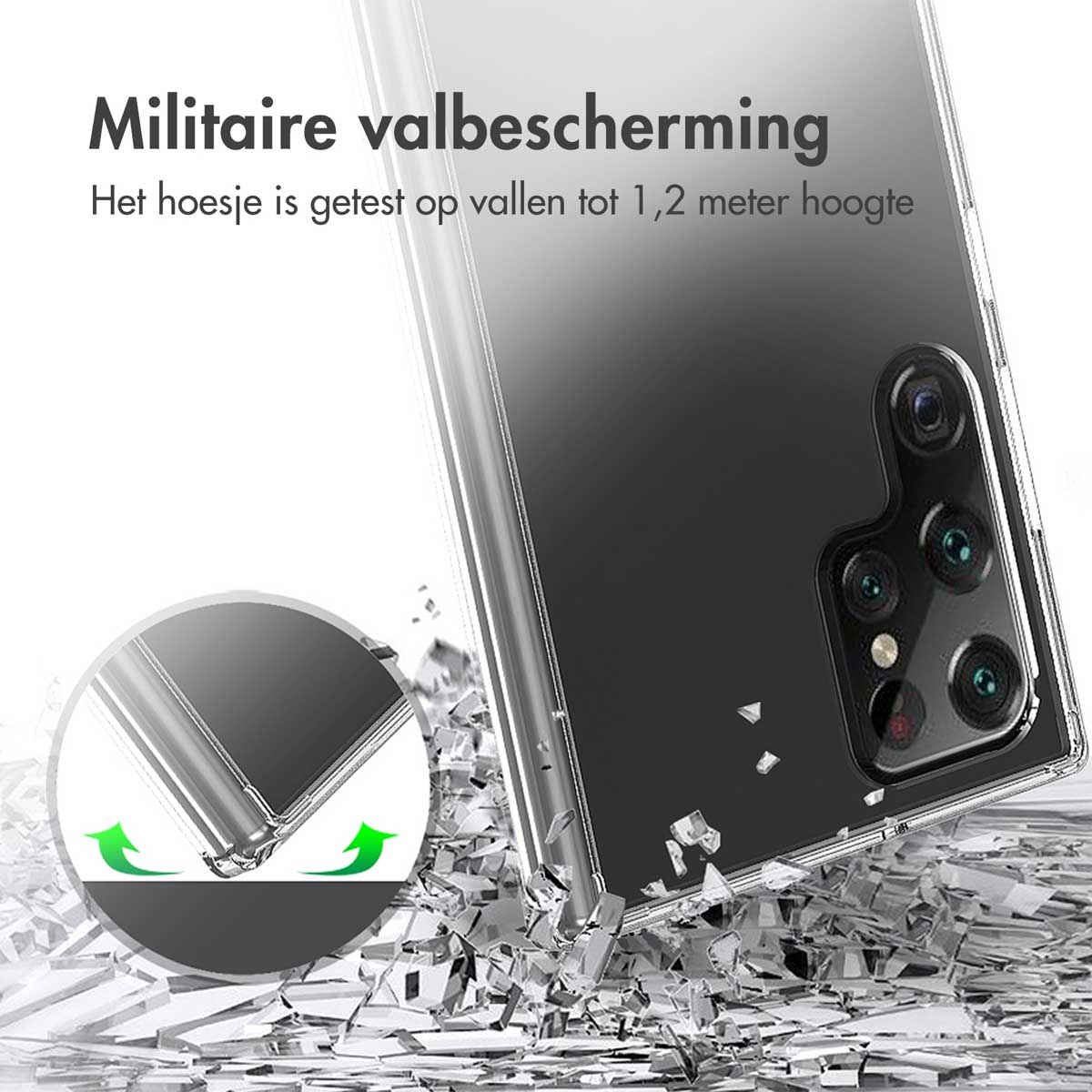 Accezz Xtreme Impact Backcover Samsung Galaxy S22 Ultra - Transparant - Afbeelding 4