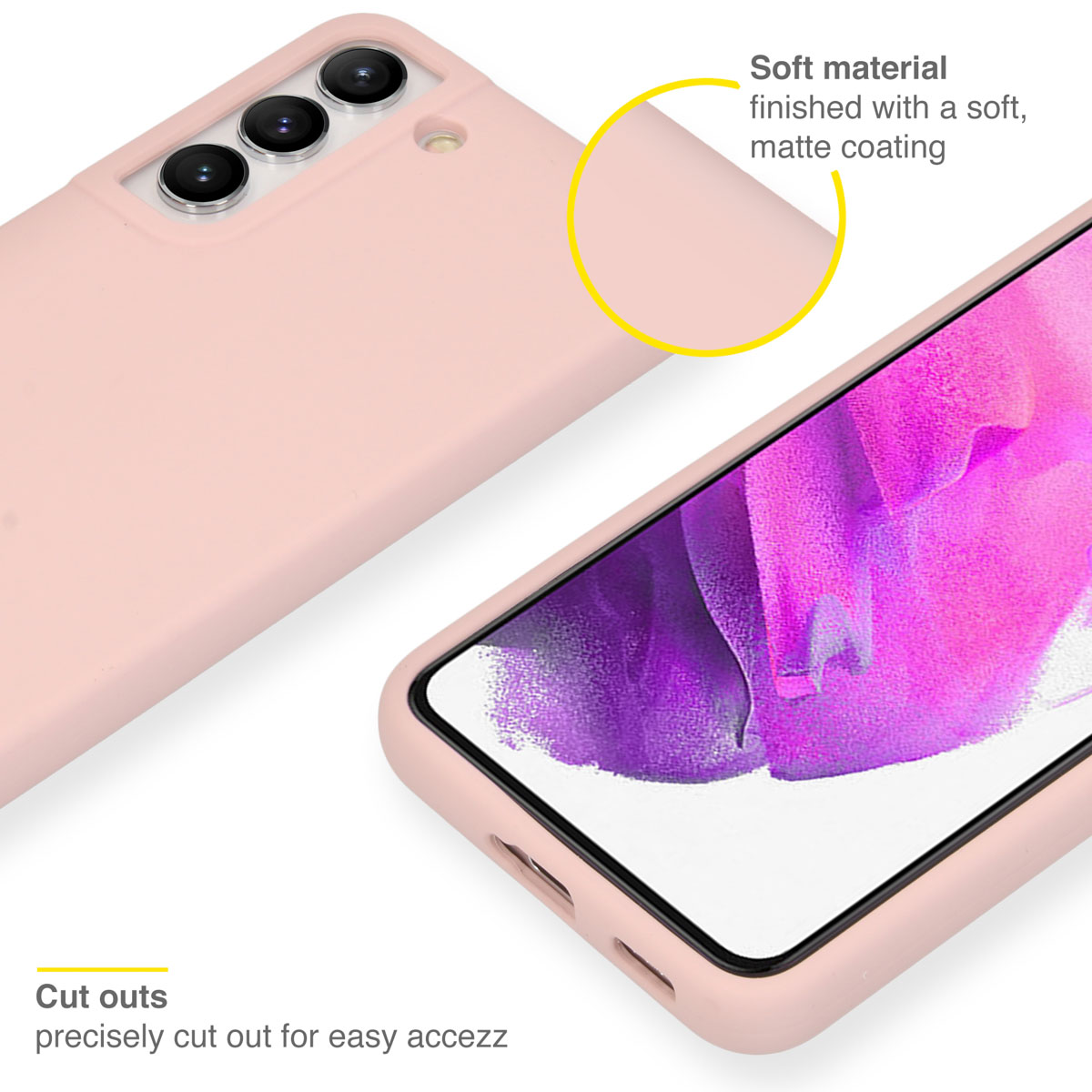 Accezz Liquid Silicone Backcover Samsung Galaxy S22 - Roze - Afbeelding 4