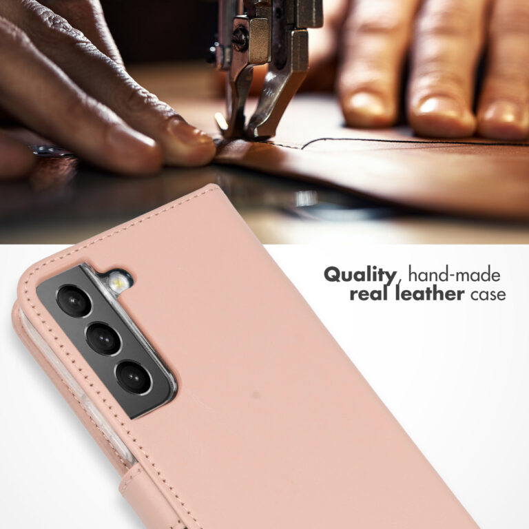Selencia Echt Lederen Bookcase Samsung Galaxy S22 - Dusty Pink - Afbeelding 4