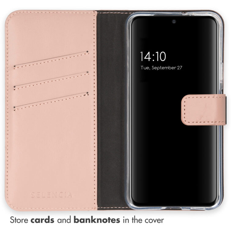 Selencia Echt Lederen Bookcase Samsung Galaxy S22 - Dusty Pink - Afbeelding 3
