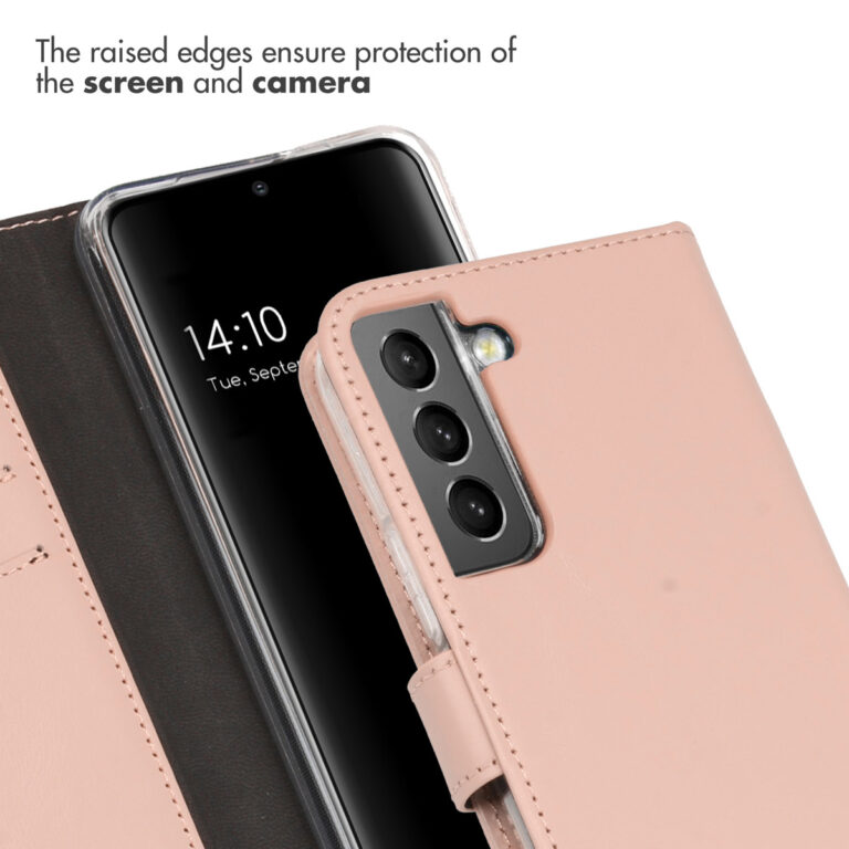 Selencia Echt Lederen Bookcase Samsung Galaxy S22 - Dusty Pink - Afbeelding 2