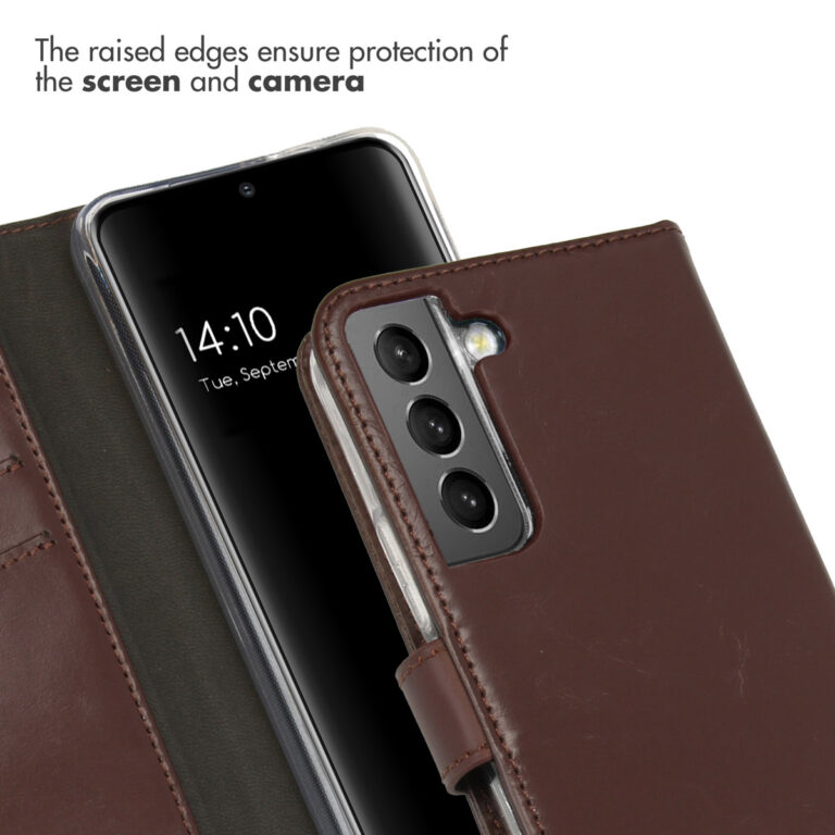 Selencia Echt Lederen Bookcase Samsung Galaxy S22 - Bruin - Afbeelding 3