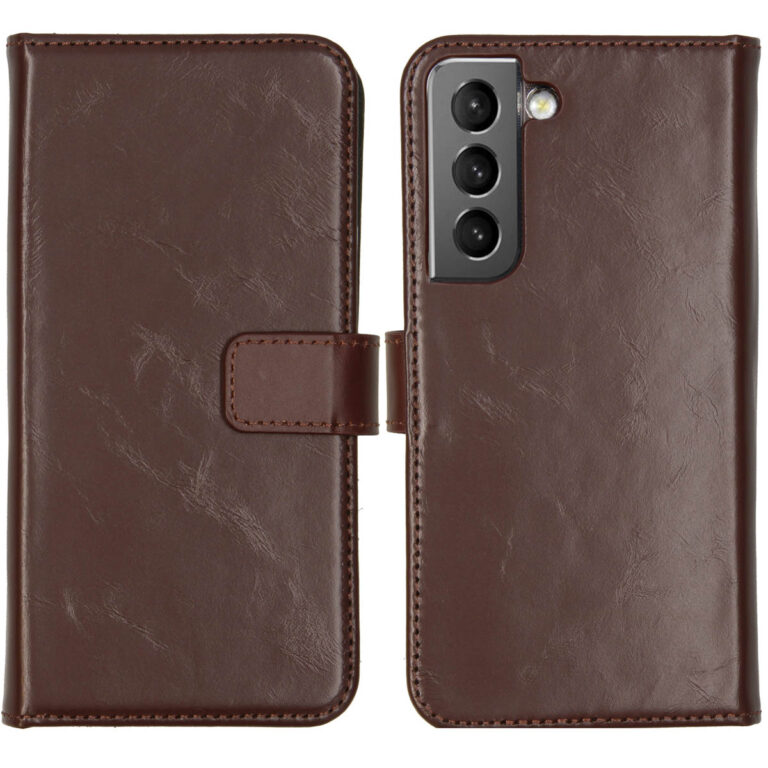 Selencia Echt Leren Bookcase Samsung Galaxy S22 - Bruin