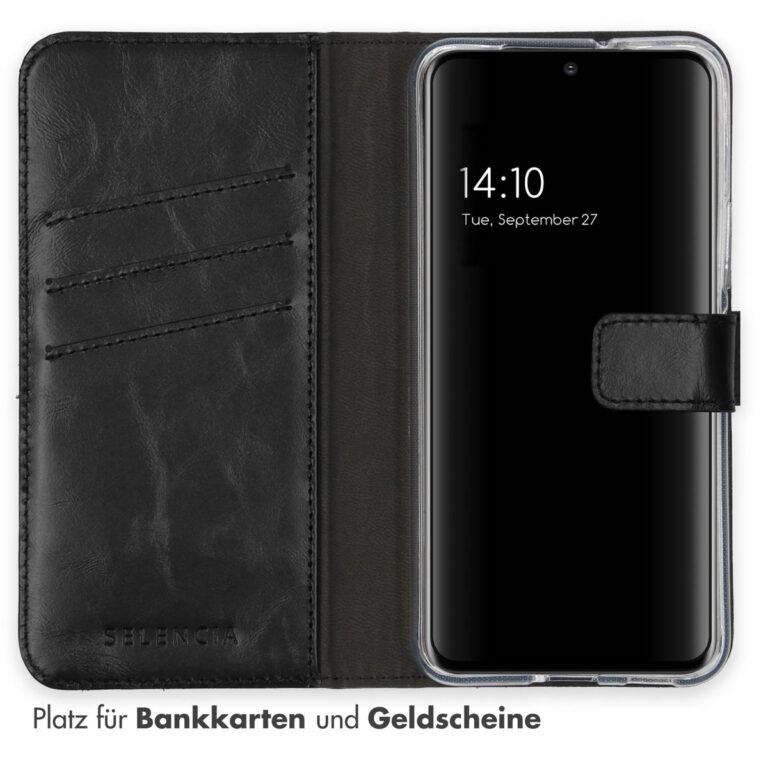 Selencia Echt Lederen Bookcase Samsung Galaxy S22 - Zwart - Afbeelding 7