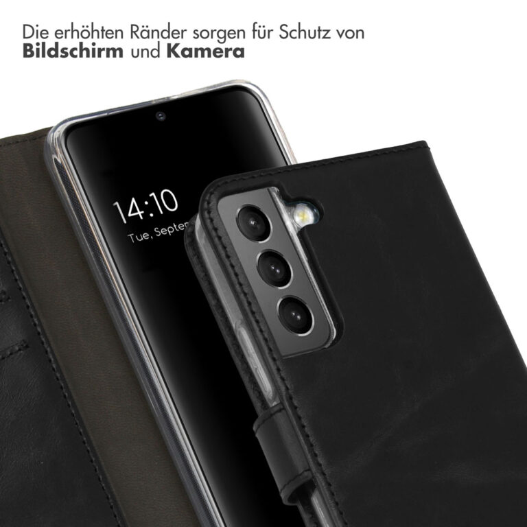 Selencia Echt Lederen Bookcase Samsung Galaxy S22 - Zwart - Afbeelding 6