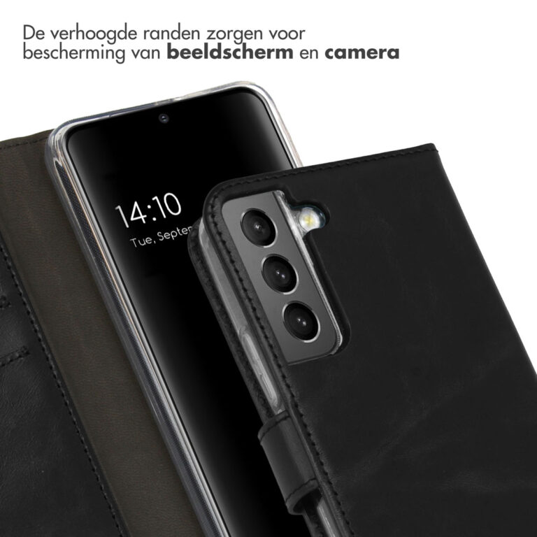 Selencia Echt Lederen Bookcase Samsung Galaxy S22 - Zwart - Afbeelding 2