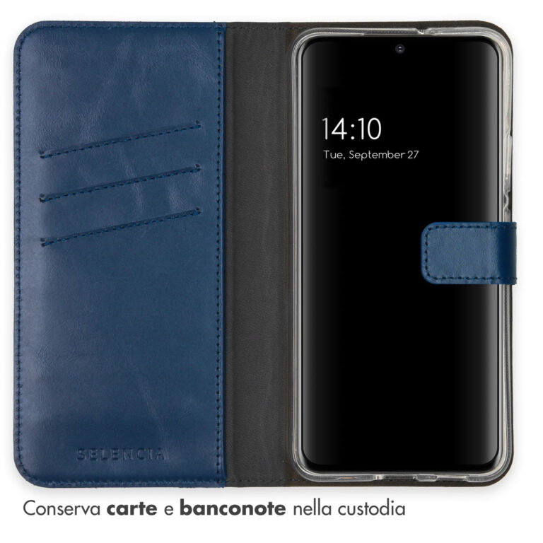 Selencia Echt Lederen Bookcase Samsung Galaxy S22 Plus - Blauw - Afbeelding 2