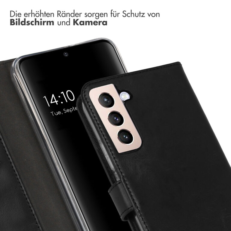 Selencia Echt Lederen Bookcase Samsung Galaxy S22 Plus - Zwart - Afbeelding 8