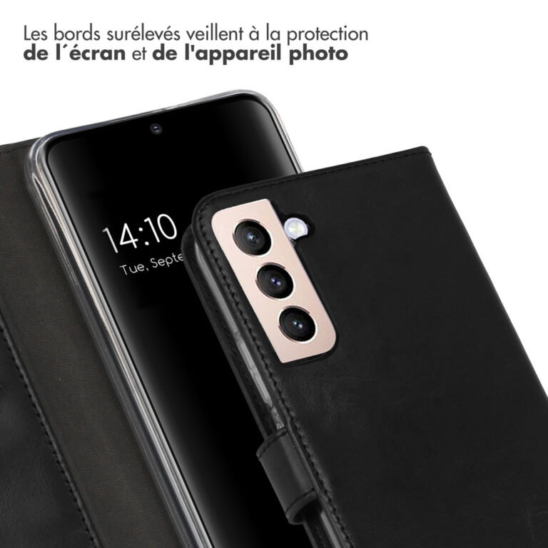 Selencia Echt Lederen Bookcase Samsung Galaxy S22 Plus - Zwart - Afbeelding 5