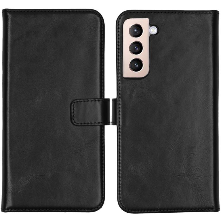 Selencia Echt Leren Bookcase Samsung Galaxy S22 Plus - Zwart