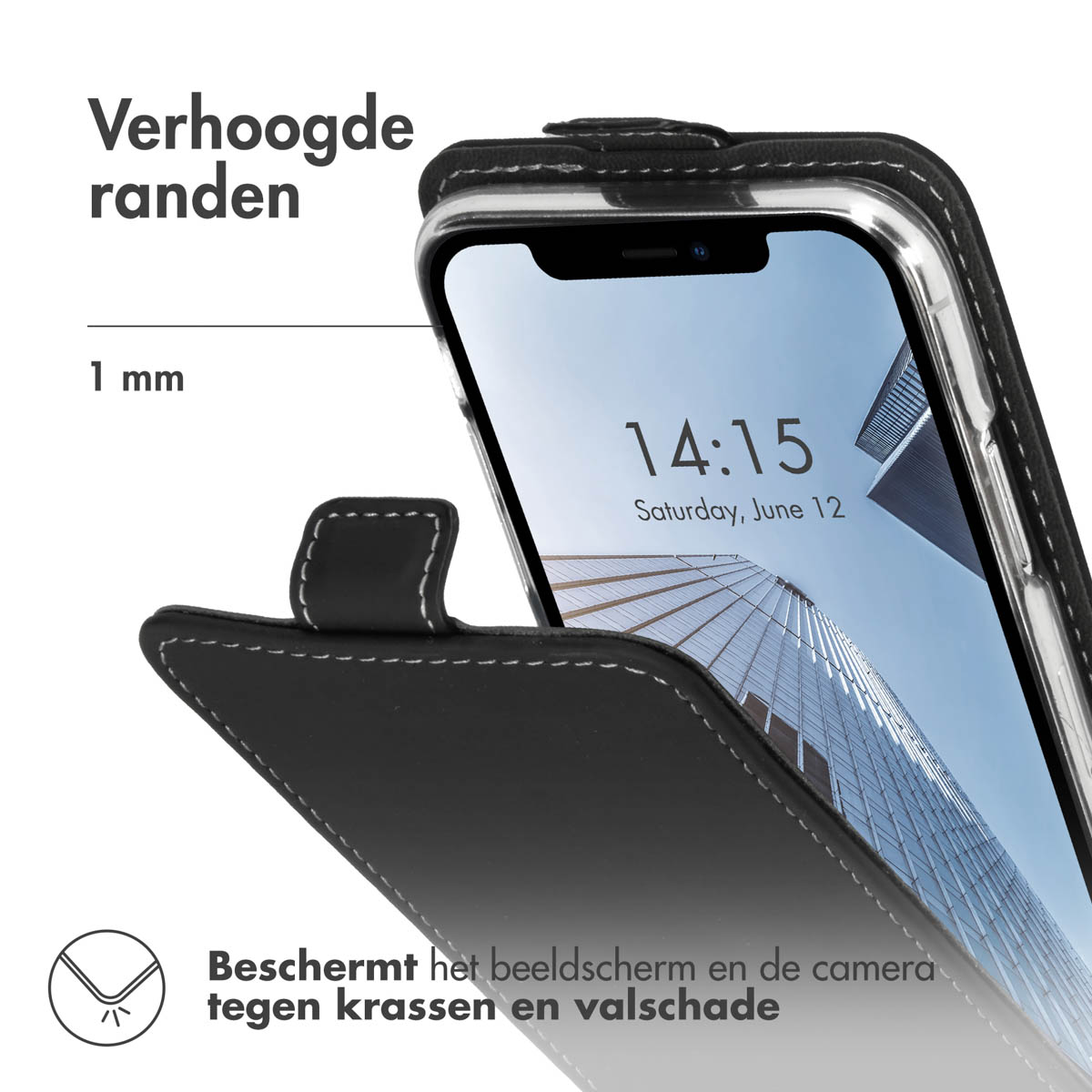 Accezz Flipcase Apple iPhone X / Xs - Zwart - Afbeelding 5