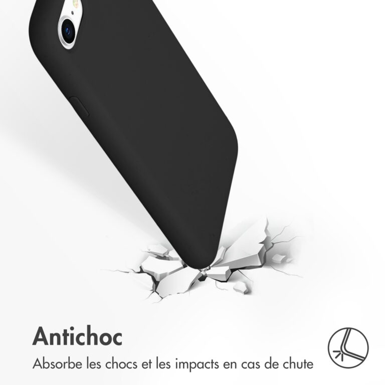 Accezz Liquid Silicone Backcover Apple iPhone SE (2022 / 2020) / 8 / 7 - Zwart - Afbeelding 6