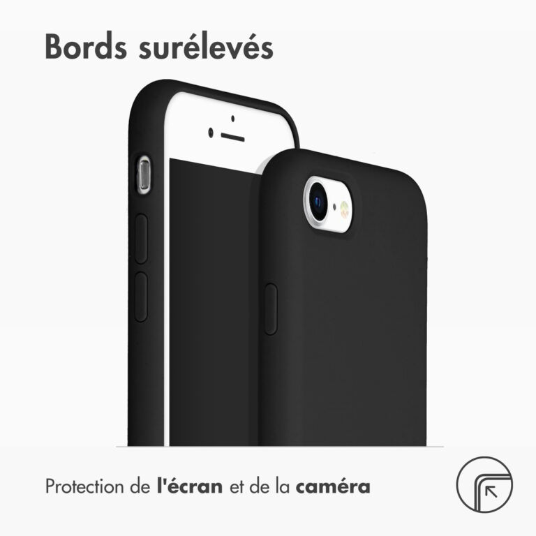 Accezz Liquid Silicone Backcover Apple iPhone SE (2022 / 2020) / 8 / 7 - Zwart - Afbeelding 5