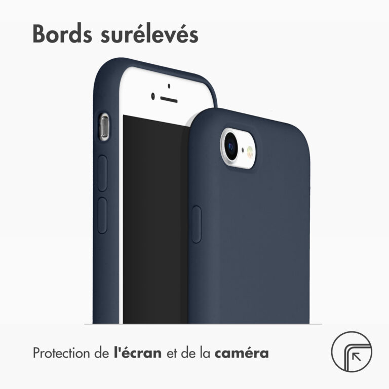Accezz Liquid Silicone Backcover Apple iPhone SE (2022 / 2020) / 8 / 7 - Blauw - Afbeelding 5