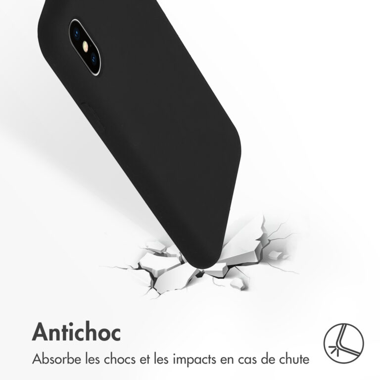Accezz Liquid Silicone Backcover Apple iPhone Xs / X - Zwart - Afbeelding 6