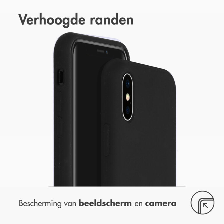 Accezz Liquid Silicone Backcover Apple iPhone Xs / X - Zwart - Afbeelding 2