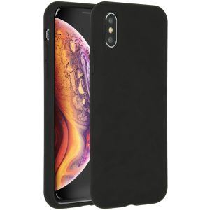 Accezz Liquid Silicone Backcover Apple iPhone X / Xs - Zwart