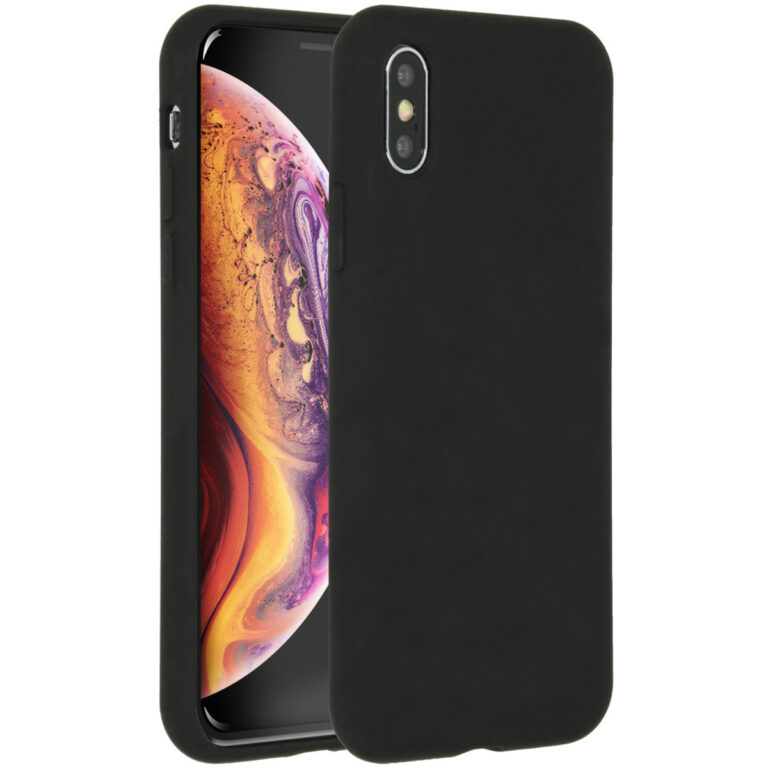 Accezz Liquid Silicone Backcover Apple iPhone Xs / X - Zwart - Afbeelding 10
