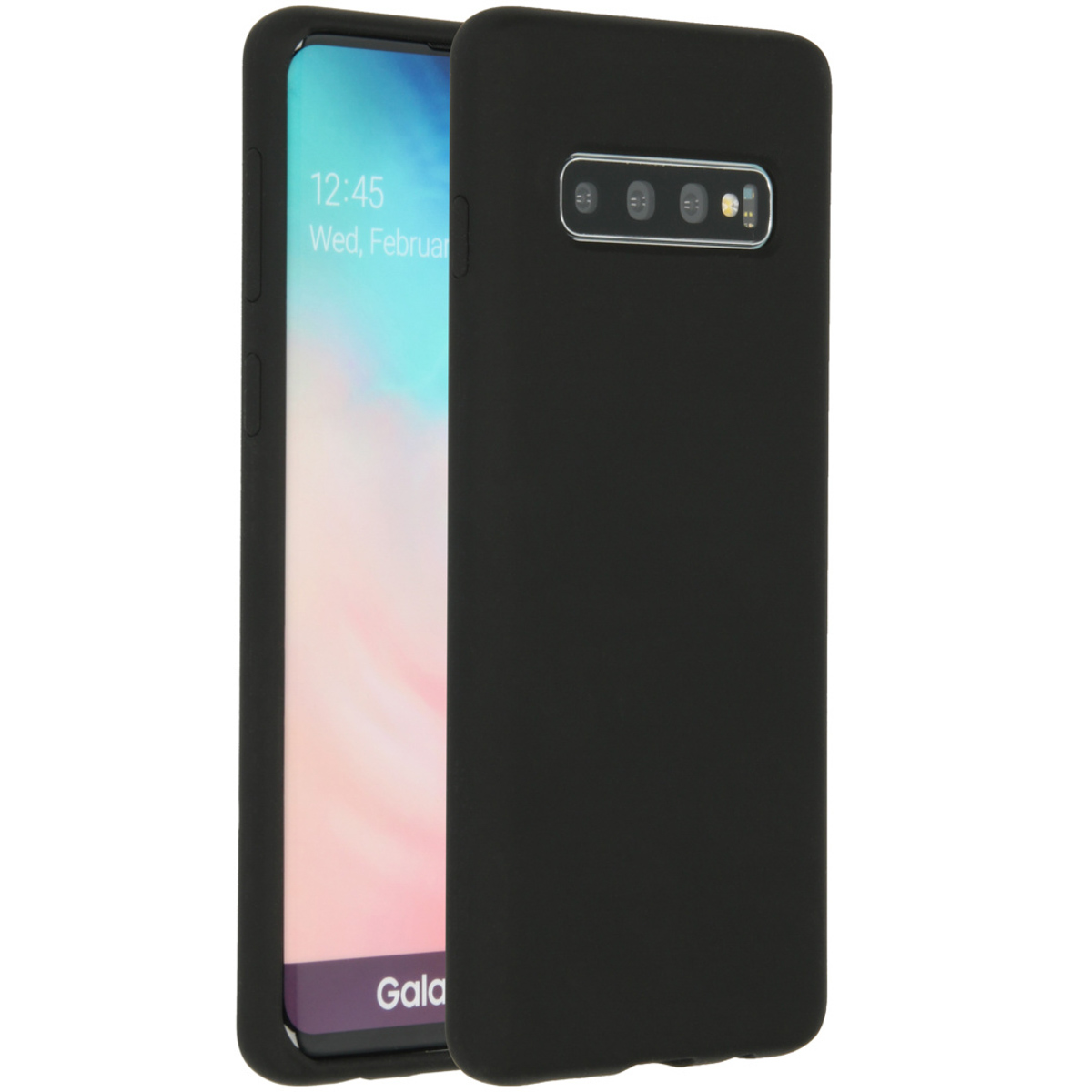 Accezz Liquid Silicone Backcover Samsung Galaxy S10 – Zwart