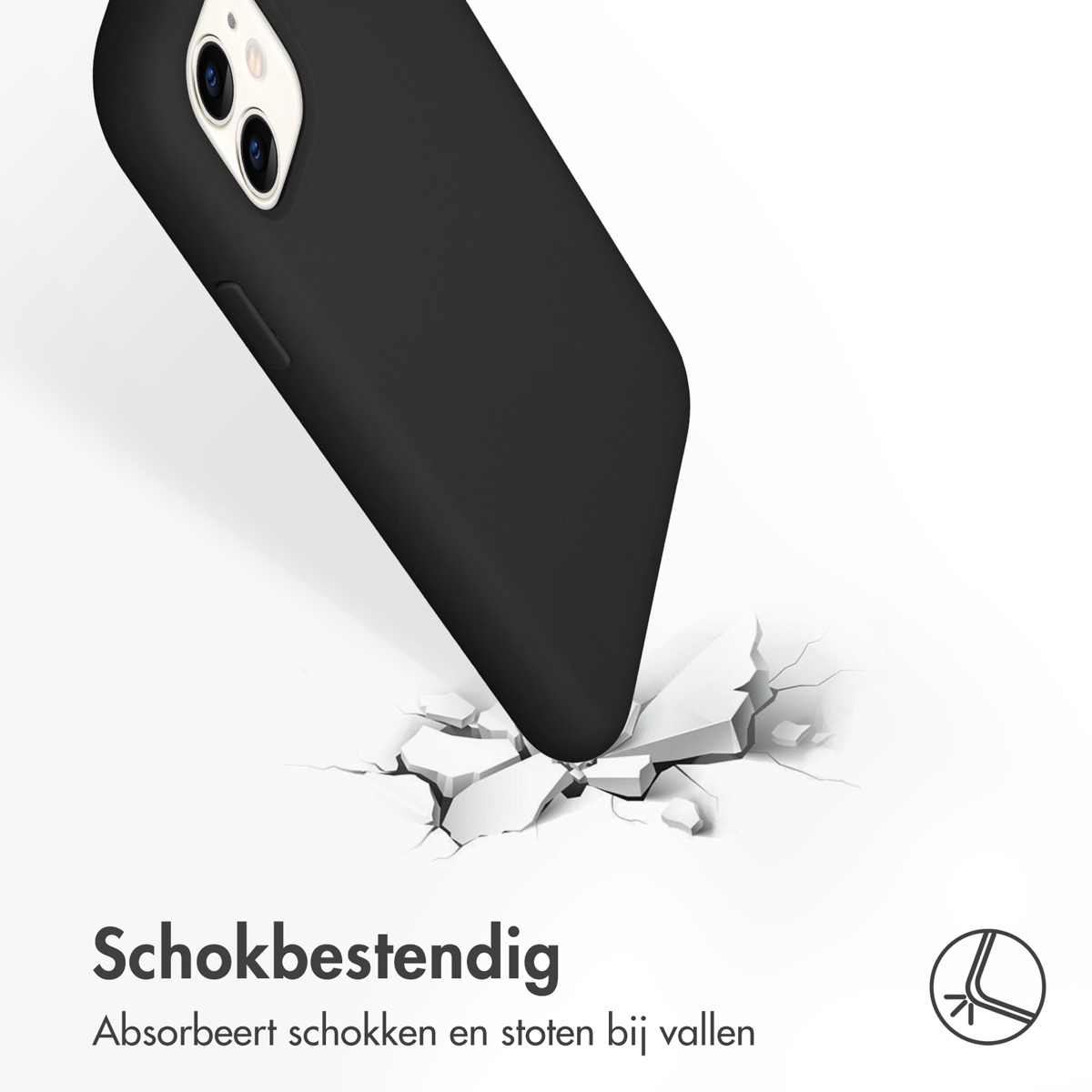 Accezz Liquid Silicone Backcover Apple iPhone 11 - Zwart - Afbeelding 9