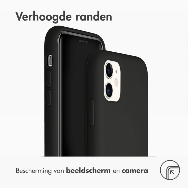 Accezz Liquid Silicone Backcover Apple iPhone 11 - Zwart - Afbeelding 3