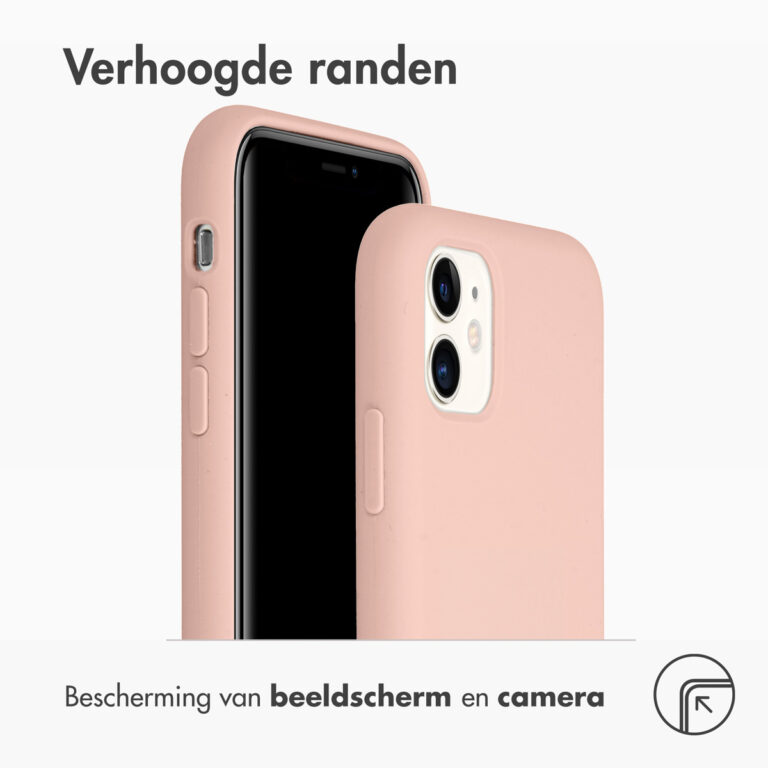 Accezz Liquid Silicone Backcover Apple iPhone 11 - Roze - Afbeelding 3
