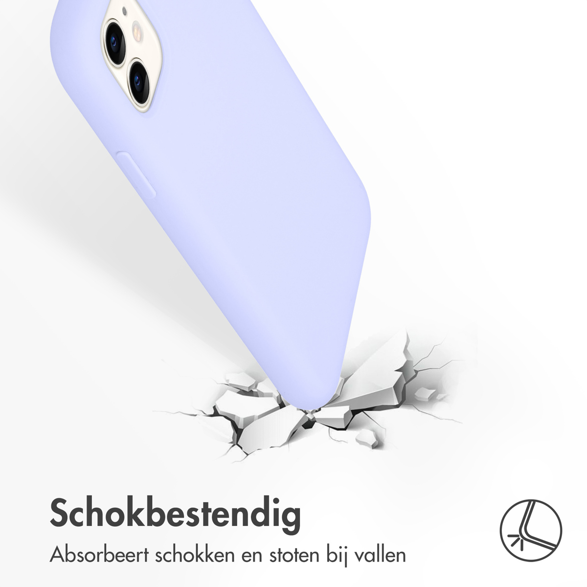 Accezz Liquid Silicone Backcover Apple iPhone 11 - Paars - Afbeelding 7
