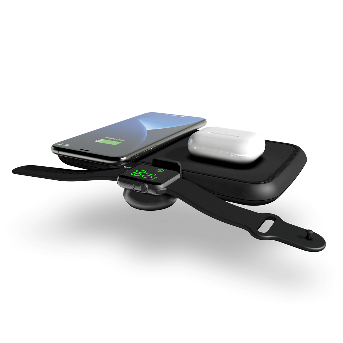 Zens Apple Watch USB-A-stick – Aluminium Serie – Zwart