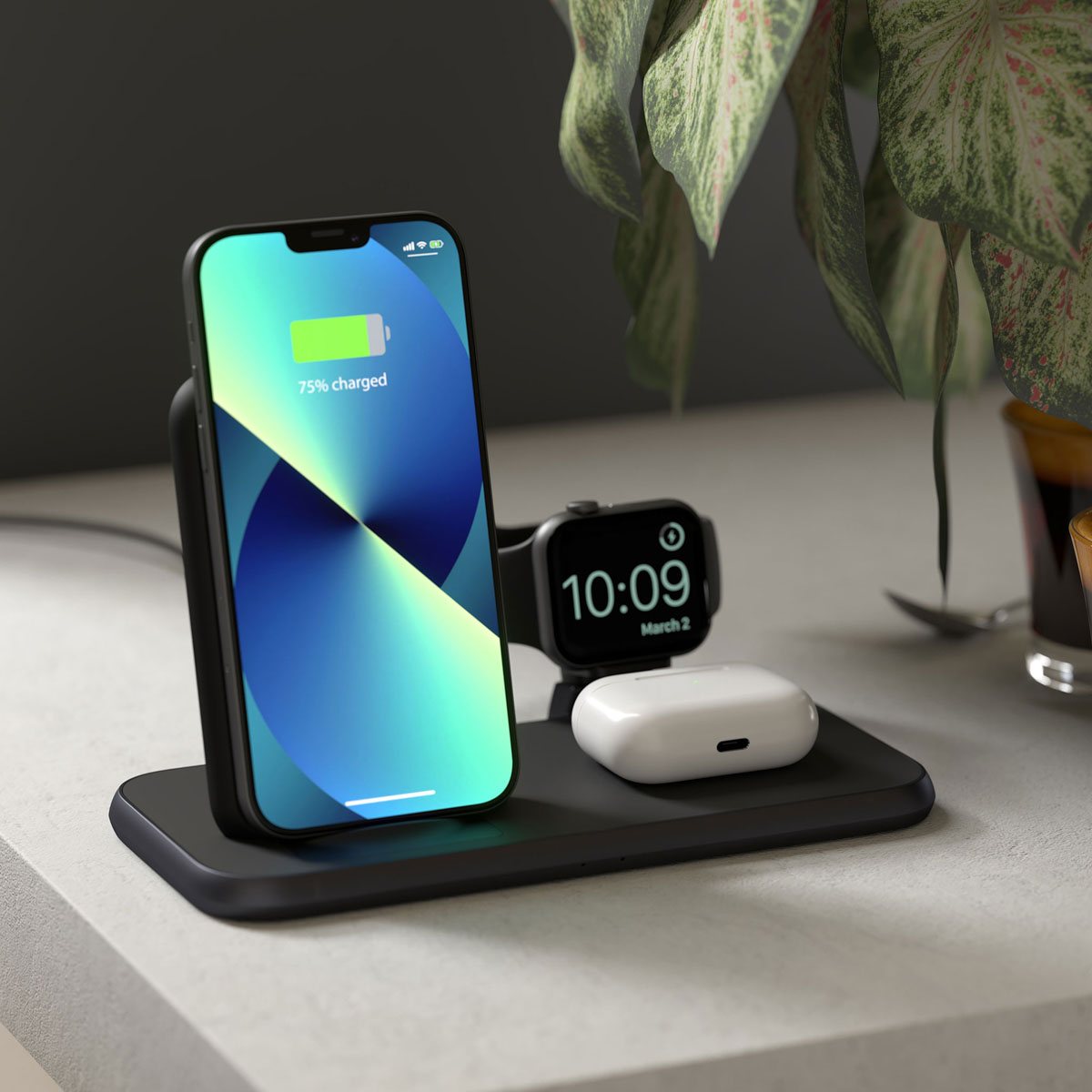 Zens Draadloos oplaadstation 4-in-1 - Aluminium Serie - Draadloze stand + Apple Watch - Zwart - Afbeelding 5