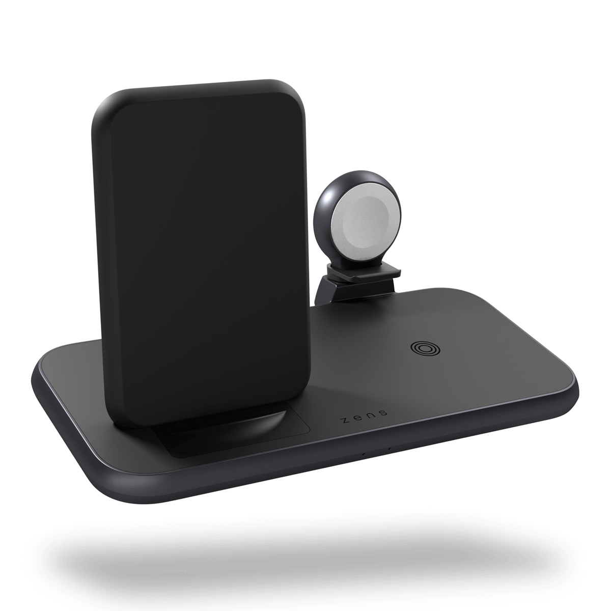 Zens Draadloos oplaadstation 4-in-1 – Aluminium Serie – Draadloze stand + Apple Watch – Zwart