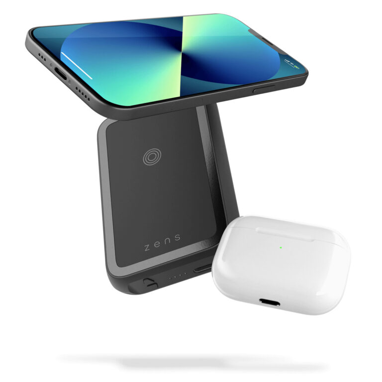 Zens Magnetische dual powerbank met standaard - Geschikt voor MagSafe en Qi2 - 4.000 mAh - Zwart - Afbeelding 2