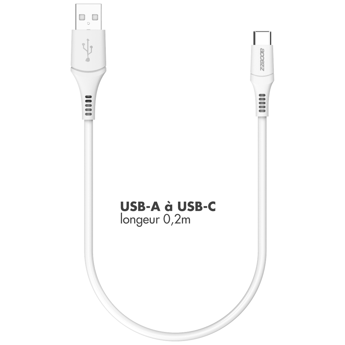 Accezz USB-C naar USB kabel - 0,2 meter - Wit - Afbeelding 10