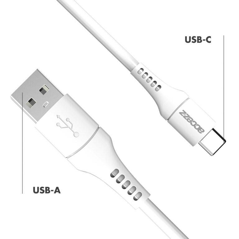 Accezz USB-C naar USB kabel - 0,2 meter - Wit - Afbeelding 6
