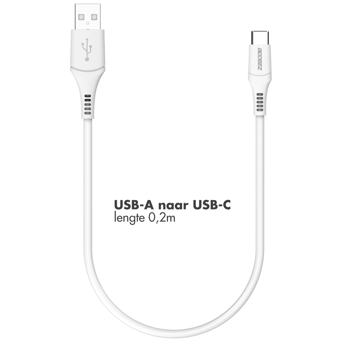 Accezz USB-C naar USB kabel - 0,2 meter - Wit - Afbeelding 5