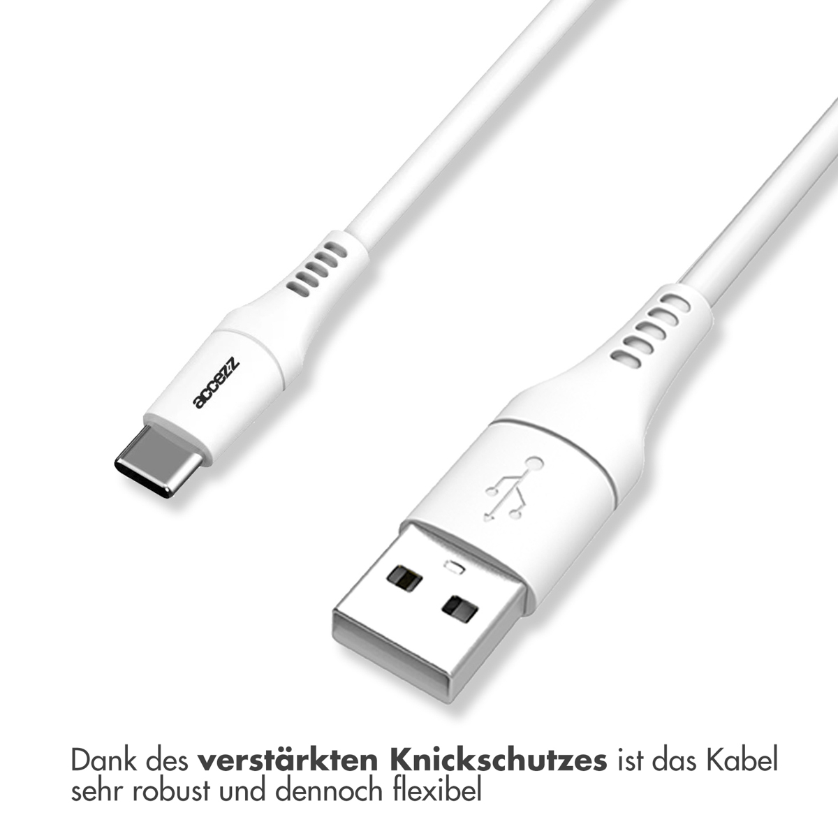 Accezz USB-C naar USB kabel - 0,2 meter - Wit - Afbeelding 6