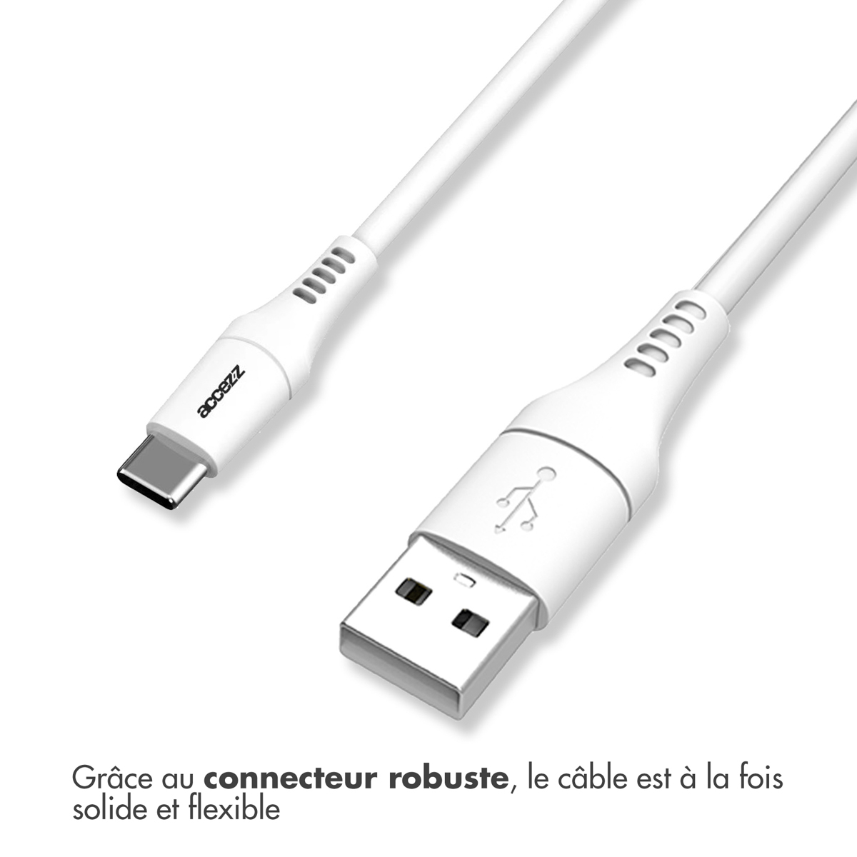 Accezz USB-C naar USB kabel - 1 meter - Wit - Afbeelding 4