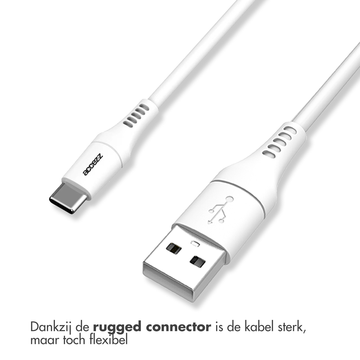 Accezz USB-C naar USB kabel - 1 meter - Wit - Afbeelding 3