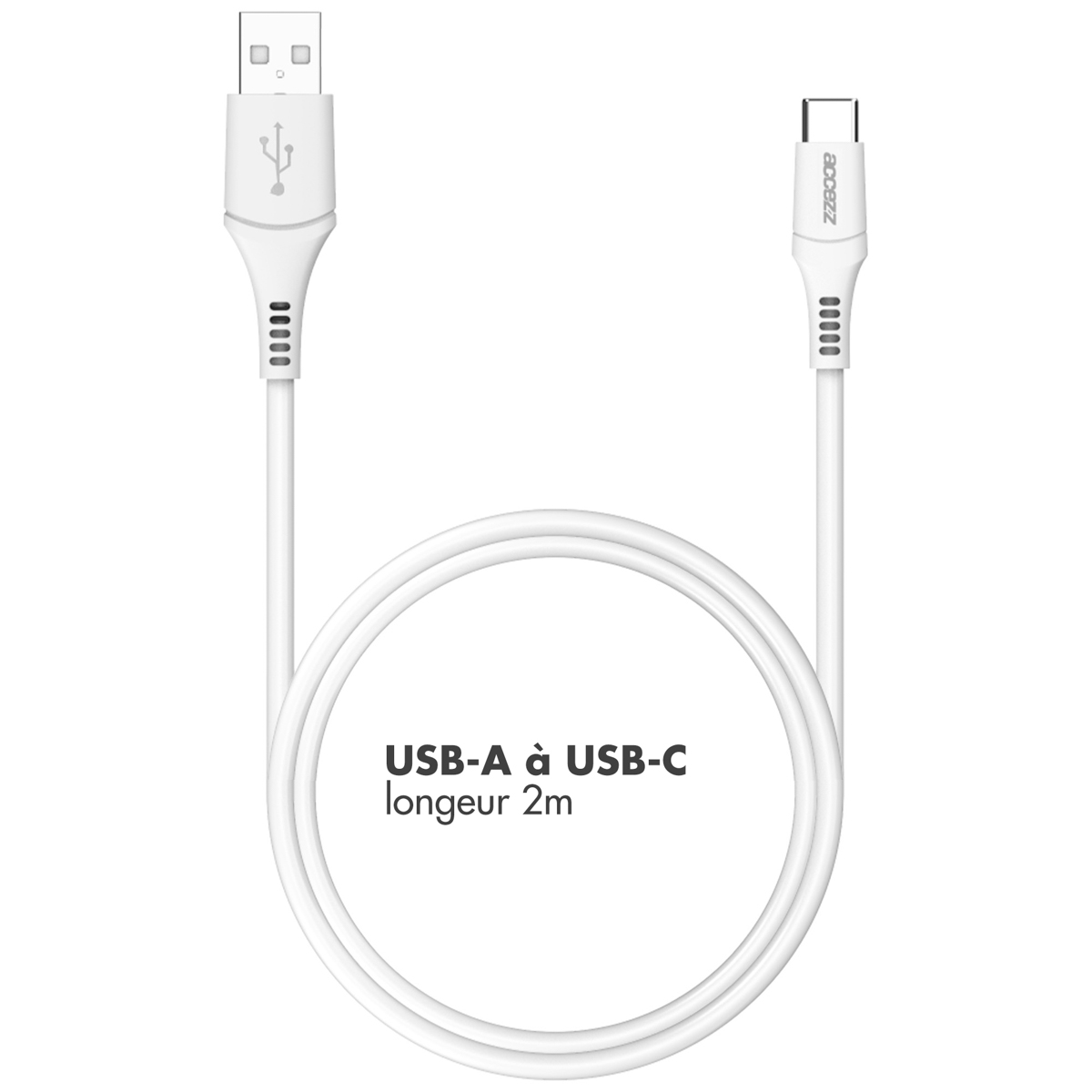 Accezz USB-C naar USB kabel - 2 meter - Wit - Afbeelding 10