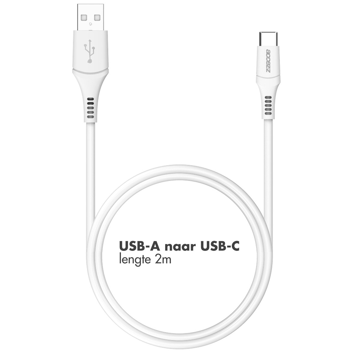 Accezz USB-C naar USB kabel - 2 meter - Wit - Afbeelding 4