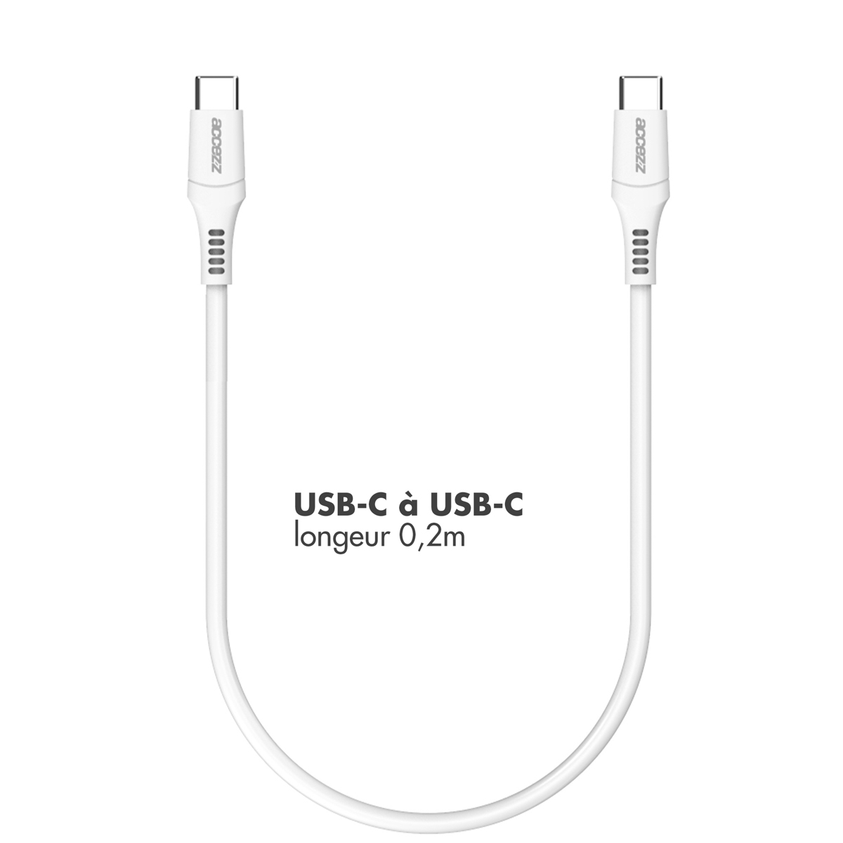 Accezz USB-C naar USB-C kabel - 0,2 meter - Wit - Afbeelding 10