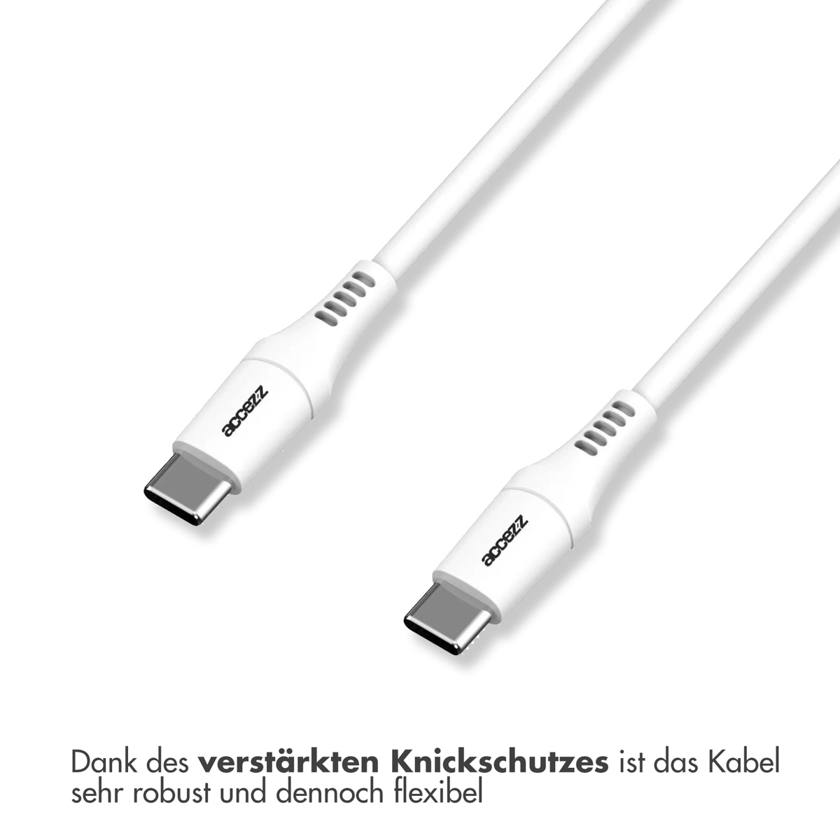 Accezz USB-C naar USB-C kabel - 0,2 meter - Wit - Afbeelding 5