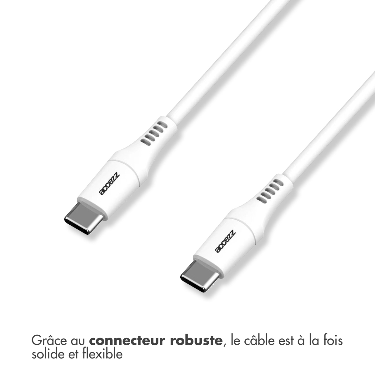Accezz USB-C naar USB-C kabel - 1 meter - Wit - Afbeelding 4