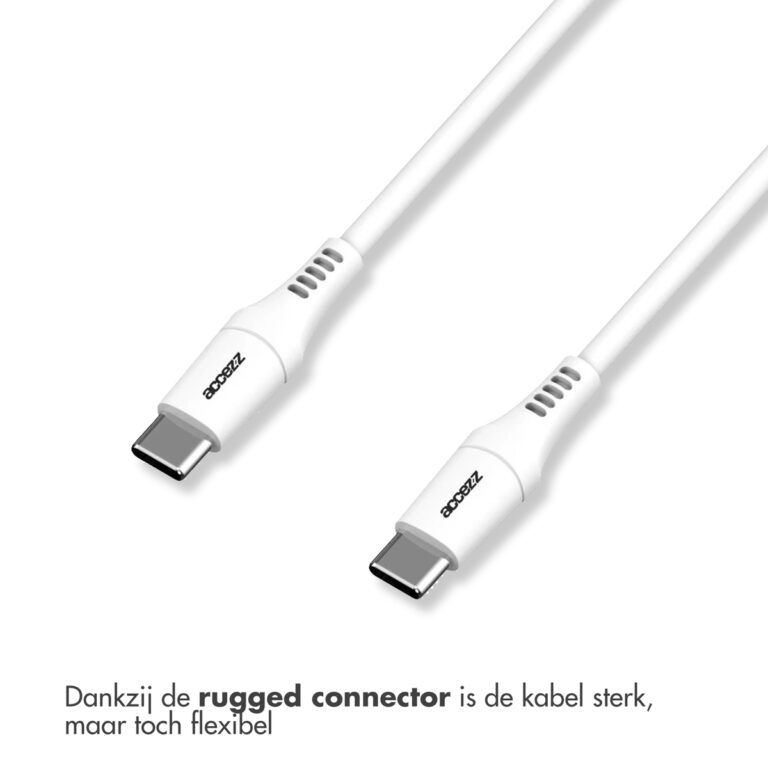 Accezz USB-C naar USB-C kabel - 1 meter - Wit - Afbeelding 3