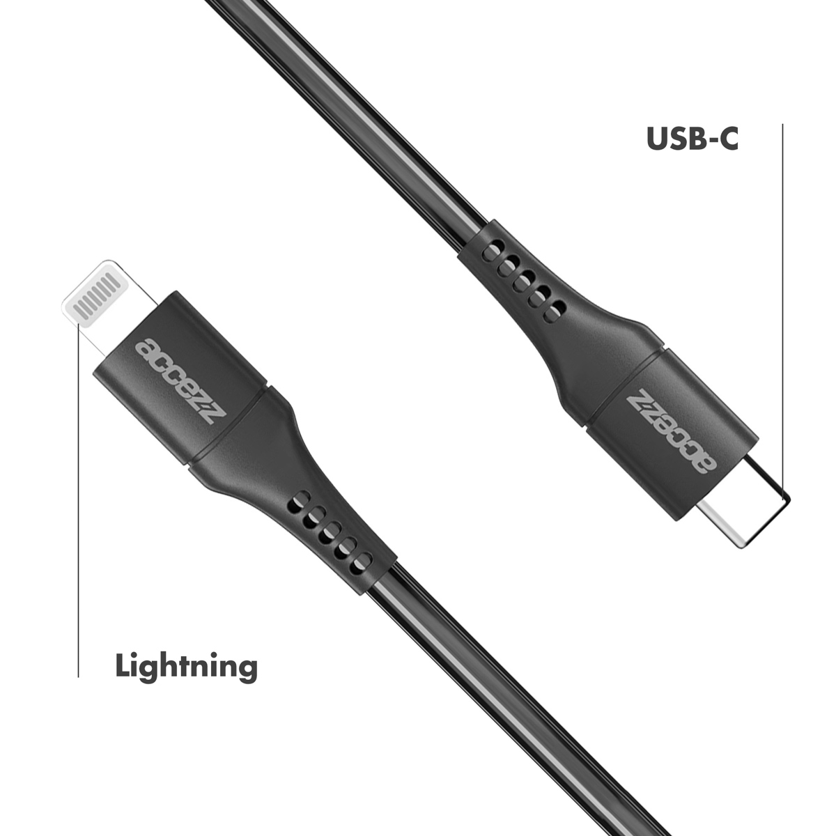Accezz Lightning naar USB-C kabel - MFi certificering - 1 meter - Zwart - Afbeelding 8