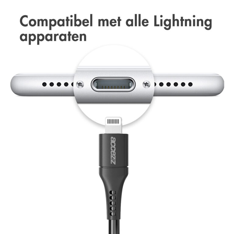 Accezz Lightning naar USB-C kabel - MFi certificering - 1 meter - Zwart - Afbeelding 4